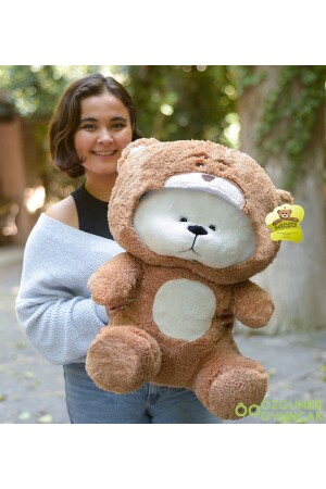 Sleepmcuk Gold Hooded Plush Bear Special for Lovers 90 Cm (100% LOCAL) - Özgüner Oyuncak