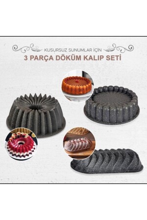 Slice Casting Granite Coating Set of 3 Cake Molds - Esta
