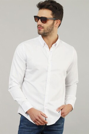 Slim Fit Button Collar Cotton Easy Iron Plain Men's Shirt - Tudors