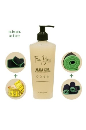 Slim Gel Slimming - Fat Burner - Firming - Toning - Stretch Mark and Cellulite Gel Set of 5 - For You Gold