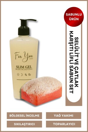 Slim Gel Slimming - Firming - Fat Burner - Anti-Stretch Mark and Cellulite Cream & Pumpkin Fiber Soap - For You Gold