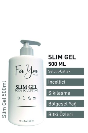 Slim Gel Slimming - Firming - Fat Burning - Regional Slimming - Anti-Stretch Mark and Cellulite Cream 500ml - For You Gold