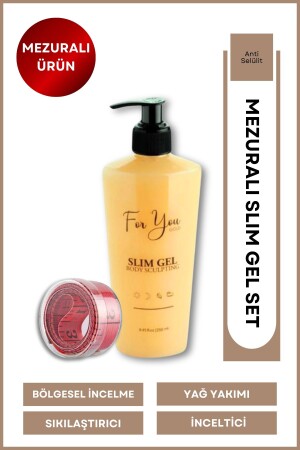 Slim Gel zur Gewichtsreduktion – Straffung – Anti-Cellulite- und Dehnungsstreifenpflege – Body Shaper + mit Maßband - For You Gold