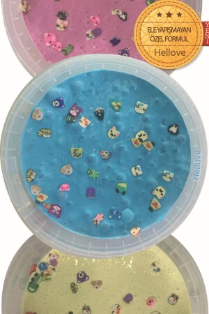 Slime with Animal Figures Blue Pink Yellow 3 Colors Box Non Sticky Slime - Hellove