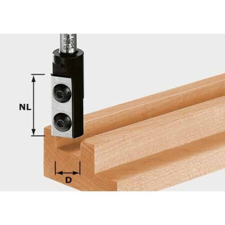 Slot milling cutter with replaceable blades HW S8 D12/30 WP Z1, shank 8 mm - FESTOOL