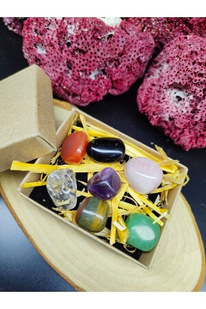 Small Chakra Stone Set (certified) (7 Pieces) - Doğal Taş Delisi