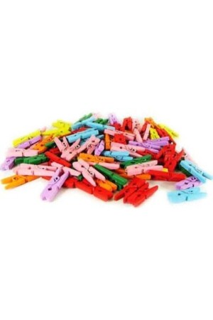 Small Colored Clothes Pack of 25 Mini Wooden Pegs Photo Clothes 2-5 Cm - Kzn