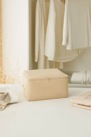 Small Size Beige Herringbone Base Suitcase Organizer Storage Bag 30x22x18 - Ocean Home Textile