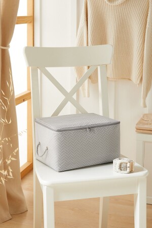 Small Size Gray Herringbone Base Suitcase Organizer Storage Bag 30x22x18 - Ocean Home Textile
