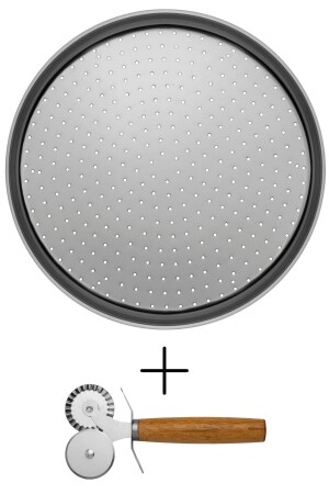 Small Size Perforated Pizza Tray Lahmacun Pita Tray 28 Cm Double Headed Pizza Roulette - Kitchen Design Lab