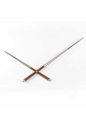 Small size Walnut Hour and Minute Hand - Gold Detailed Wall Clock Hour and Minute Hand - Metaquartz Aksesuar