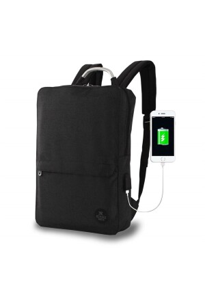حقيبة الظهر من جهاز كمبيوتر محمول ذكي مع منفذ شحن USB 1210 الأسود MV3130 - My Valice