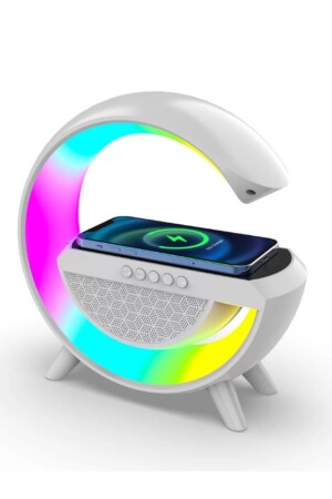 Smart Night Light Speaker Bluetooth Speaker Wireless Charging RGB Table Lamp Bedroom Decor 3in1 - Teknoloji Gelsin