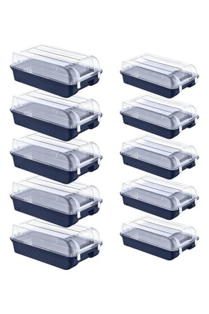 Smartness 10 Pack Navy Blue 5 Women's & 5 Men's Shoe Box - Smartware
