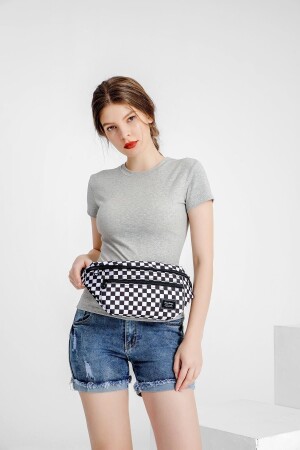 Smbyb3087-5146 Schwarz/weiße Damen-Gürteltasche - Smart Bags