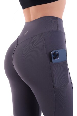 Smoked Women's Sports Tights Double Pocket Firming Tights Leggings - Emfure