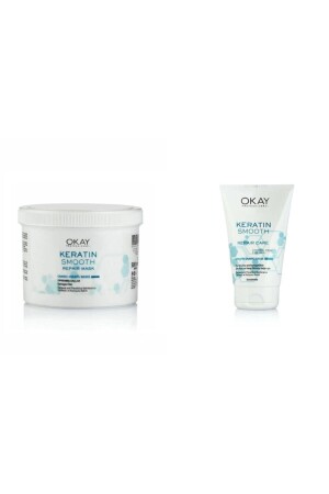 Smooth Keratin Repairing Care Mask 500ml and Care Cream 100ml - Okay