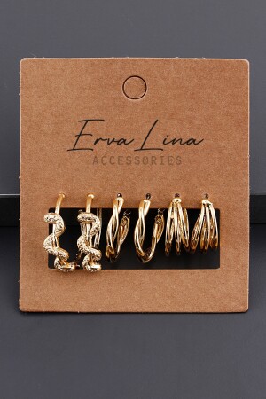 Snake and Twirl Figured Combination Earring Set 0053 - Ervalina