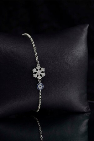 Snowflake And Evil Eye Women's 925 Sterling Silver Bracelet - Parmas Design