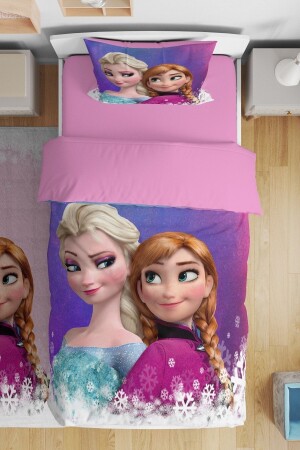 Snowflake Elsa Patterned Single Baby Kids Bedding Set evnev00058 - Evpanya