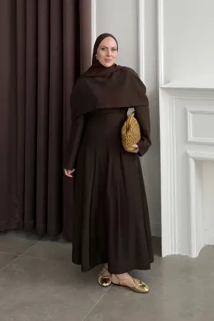Sofia Giydirmeli Premium Etek Takım Acı Kahve - Nuuwears