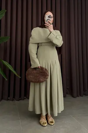 Sofia Premium Skirt Set in Khaki - Nuuwears