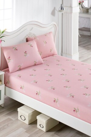 Soft Elastic Sheet Set Double Alanur Pink Ep-017260 - Eponj Home