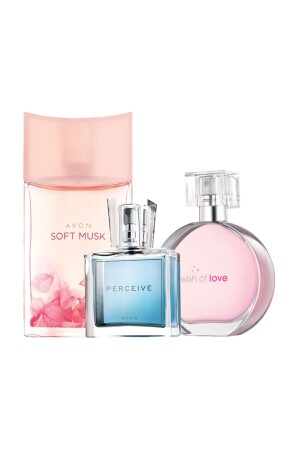 Soft Musk & Wish of Love & Perceive Triple Women's Perfume Set - Avon