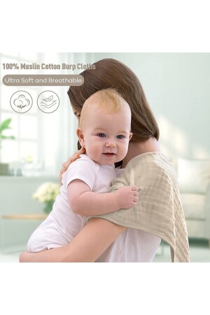 Soft Organic 100% Cotton Muslin Shoulder Cloth Mouth Sweat Wipes 25x50 Cm 6 Pieces TBCAT001 - Tinybabyconcept
