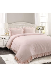 Soft Organik %100 Pamuk Fırfırlı Çift Kişilik Nevresim Takımı Lastikli Çarşaf 4 Parça SV12000000071 - EVYA