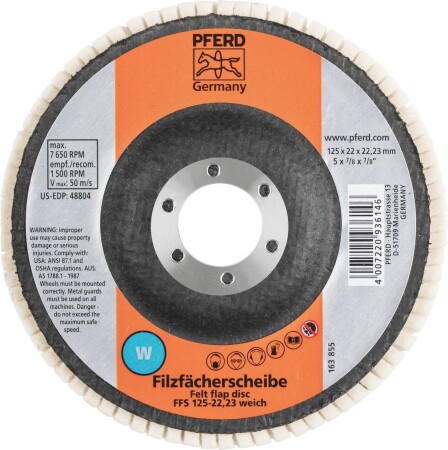 Soft polishing disc PFERD FFS 125/22,23 W - Pferd