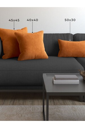 Soft Series Portakal Rengi Kırlent- Yastık Kılıfı - Demor Home