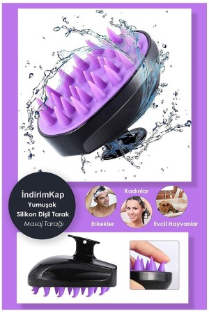 Soft Silicone Toothed Hair Massage Comb Scalp Massaging Comb Soft Silicone Shower Brush - İndirimkap