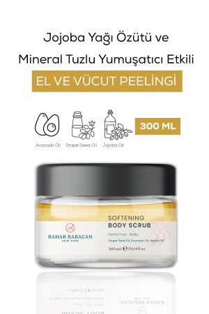 Softening Effective Hand Foot Body Peeling with Jojoba Oil Extract and Mineral Salt 300ml - Bahar Babacan
