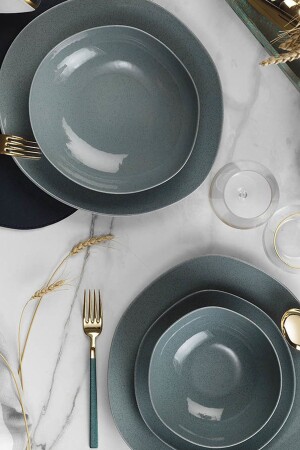 Soho 24 Piece Pearl Blue Dinner Set SOH24Y2730P0 - Kütahya Porselen