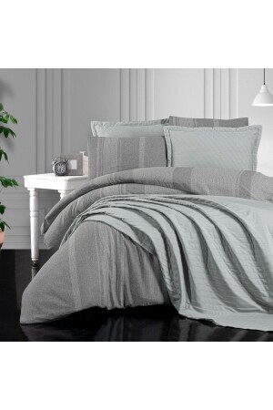 Soho Doppelbett-Tagesdecke und Bettbezug-Set – 7-teilig – grau 3ST677-32906-GRI01 - Schafer