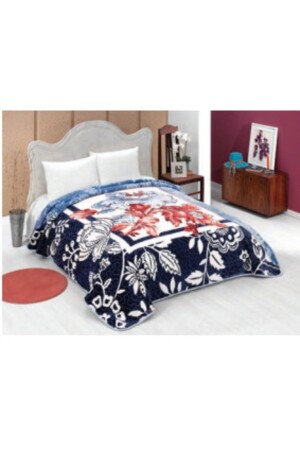 Solana Luxury Mink King Size Blanket 986 Blue 220x240 &hem Blanket & Bedspread - Mink