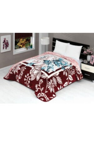 Solana Luxury Mink King Size Blanket 986 Claret Red 220x240 &hem Blanket & Bedspread - Mink