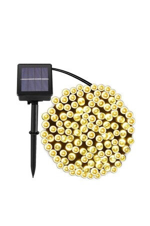 Solar 100 LEDs 12 Meter Gartenbeleuchtung Dekoration Solarbetriebenes LED-Gelblicht 0TJBASS100-1 - Technojet