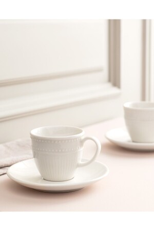 Soleil Coffee Cup Set for 2 - White - 90 ml FINC0000000059-8682116900232 - Madame Coco