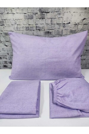 Solid Color Cotton Fabric Single Duvet Cover Set (Elastic Sheets) PLAIN COLOR-DUVET MTK050 - GASEL ÇARŞI