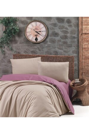 Solid Color Double Akfil 64 Thread Duvet Cover Set 100% Cotton 85 - Örnek Yorgan