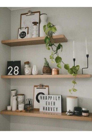 Solid Decorative Design 3-Piece Flying Shelf Bookshelf Hidden Connection Shelf Accessory Shelf 875457prx 465532789432Prx - prodekormobilya