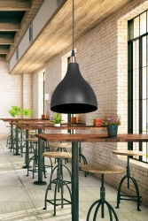 Solid Mika Tekli Tavan Sarkıt Avize Siyah Renk Mutfak Hol Cafe Işletme AAG999AH160 - Art&Gift