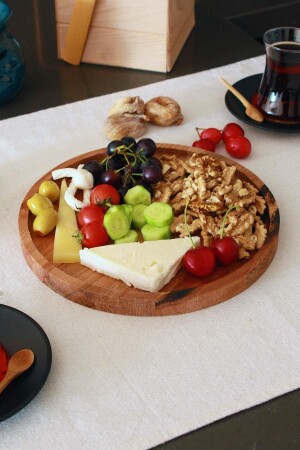 Solid Wooden Snack Bowl - Breakfast - Coffee - Fruit Presentation Plate Natural R283C - Raven Home Studio
