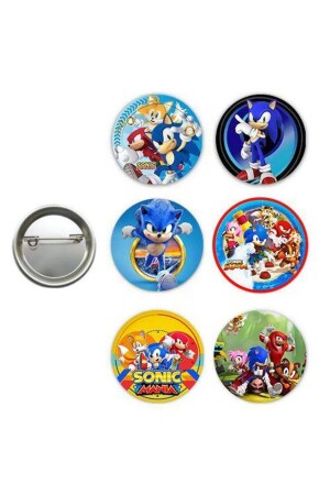 Sonic Boom Gift Party Badge (6 PCS) - Parti Dükkanım