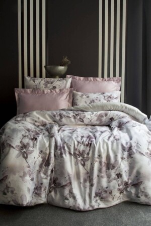 Sophia Gray Satin Duvet Cover Set Double issimo-3D-sophia - İssimo Home