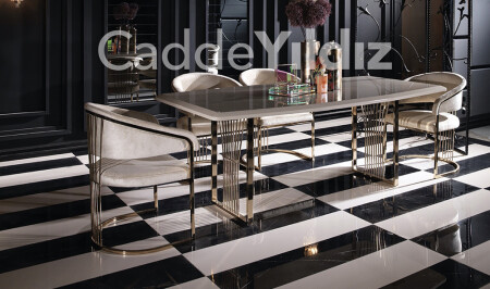 Sophia Luxury Dining Table Set - 1180 - Cadde Yıldız
