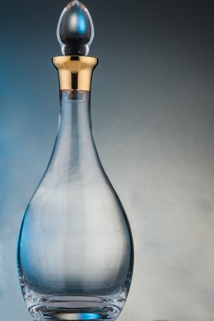 Soprano Gold Cut Hand Decorated Gilded Patterned Lid Glass Bottle Carafe Jug 3690Aa - KCD