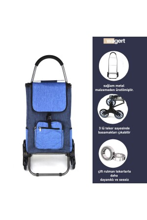 Soundproof 3 Wheeled Market Cart with Waterproof Zipper Bag - Vadi